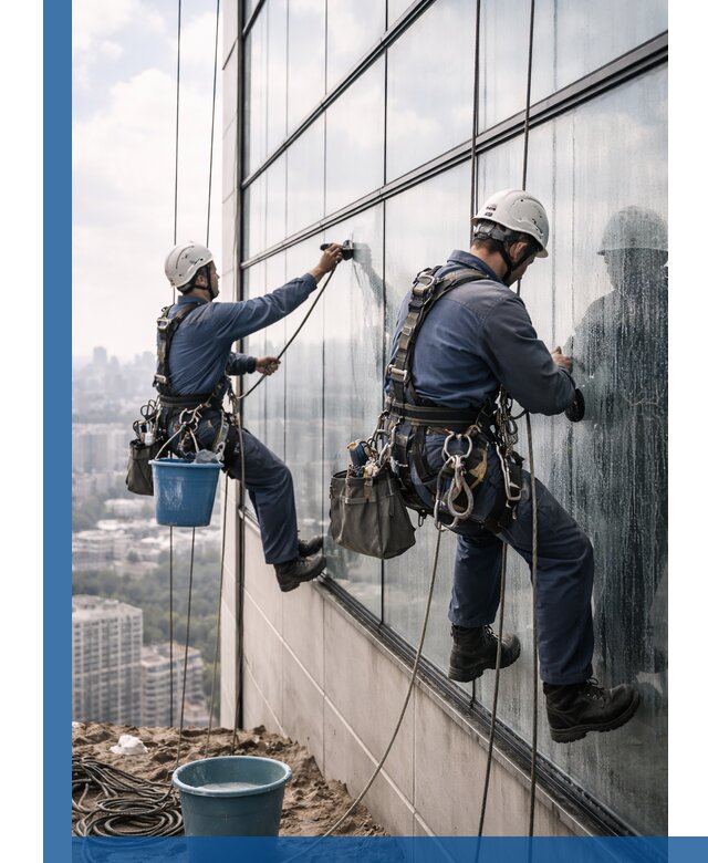 Профессиональная мойка фасадных окон альпинистами в Туймазы