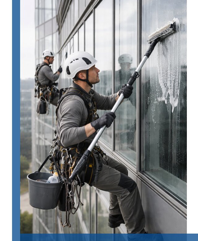 Высотная мойка сплошного остекления с выездом в Туймазы