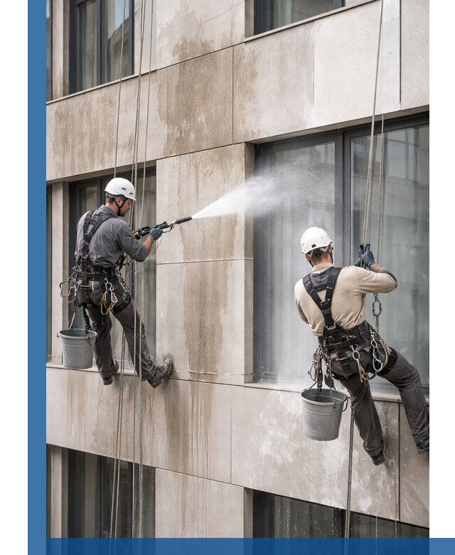 Послестроительная мойка фасада промышленным альпинизмом в Туймазы