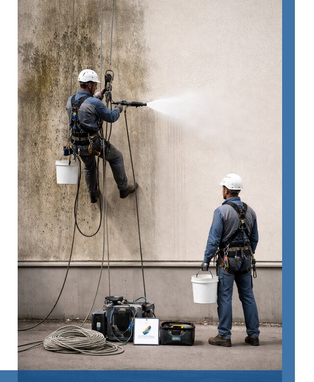 Очистка фасада от плесени в Туймазы от 306 р. | ВЫСОТНИК-Тмз