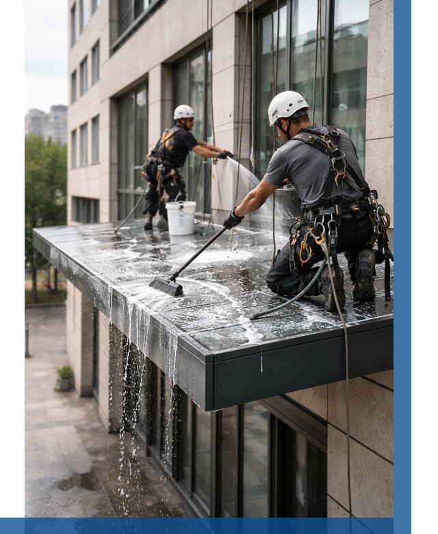 Мойка козырьков и навесов в Туймазы от 3567 р. | ВЫСОТНИК-Тмз