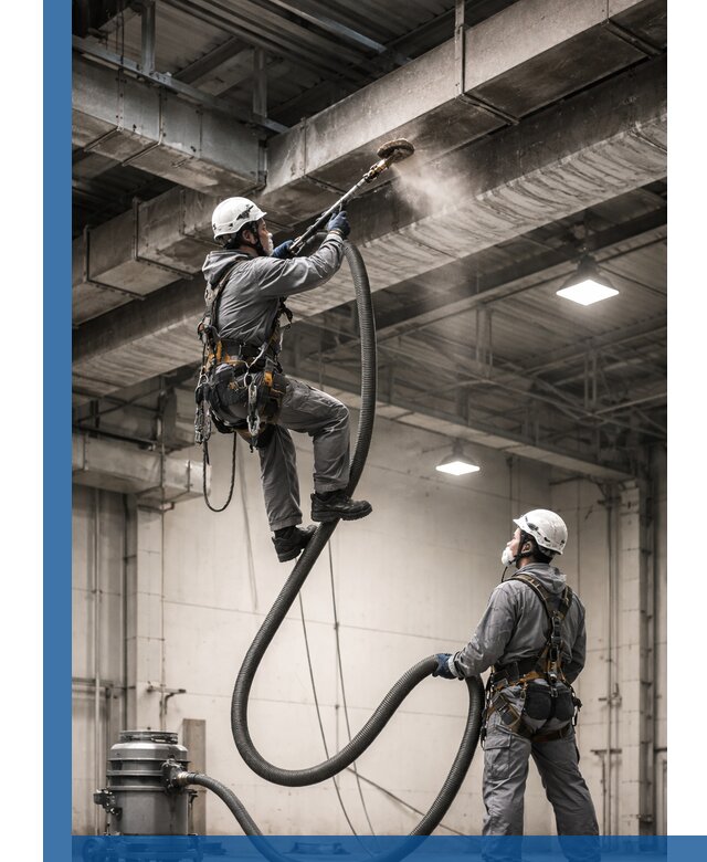 Обеспыливание потолочных конструкций в Туймазы промышленным альпинизмом