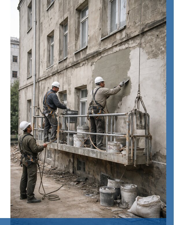 Капитальный ремонт фасада в Туймазы от 4280 р. | ВЫСОТНИК-Тмз