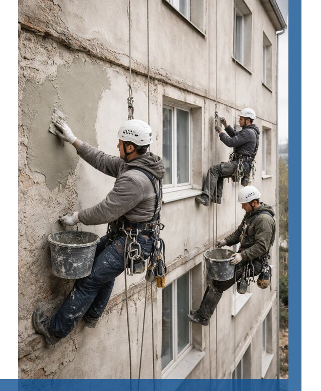 Ремонт штукатурного фасада в Туймазы от 764 р. под ключ | ВЫСОТНИК-Тмз