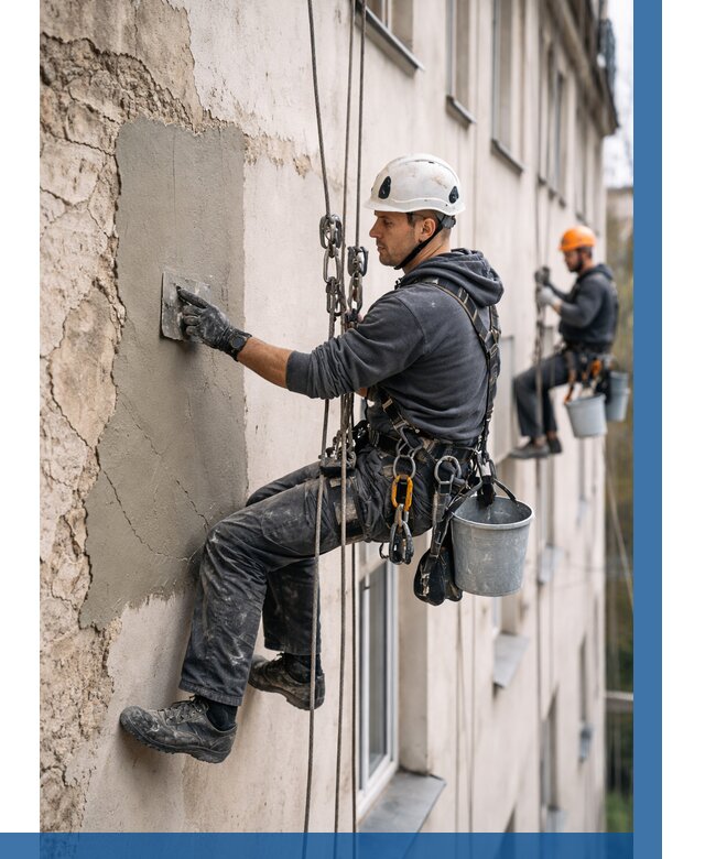 Восстановление штукатурки фасада в Туймазы от 1223 р. | ВЫСОТНИК-Тмз