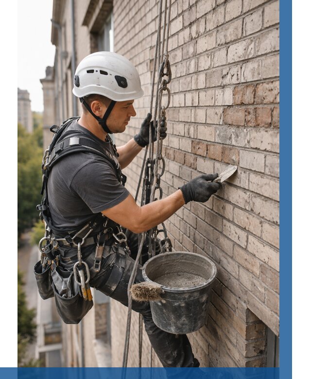 Ремонт кирпичной кладки фасада в Туймазы от 1834 р. | ВЫСОТНИК-Тмз