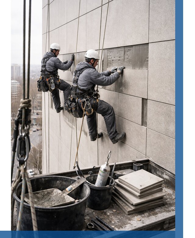 Ремонт фасада из керамогранита в Туймазы от 2548 р. | ВЫСОТНИК-Тмз