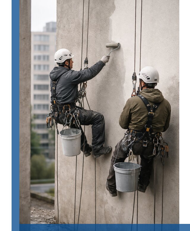 Покраска фасадов высотными альпинистами в Туймазы с гарантией