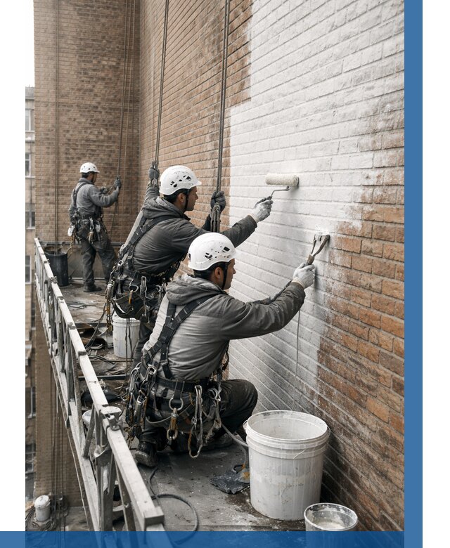 Покраска кирпичного фасада в Туймазы от 357 р. | ВЫСОТНИК-Тмз