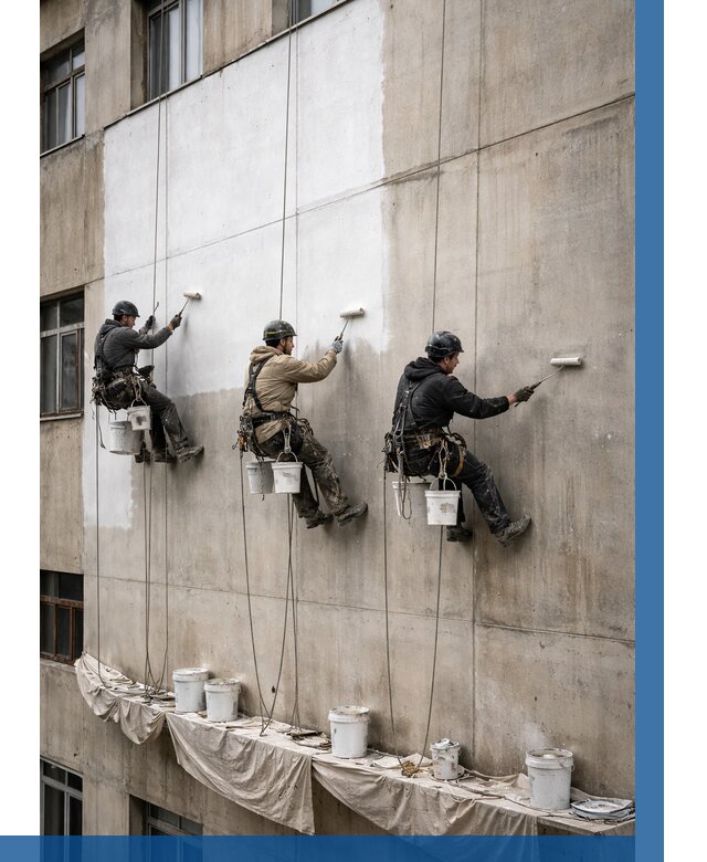 Покраска бетонного фасада в Туймазы от 357 р за м2 | ВЫСОТНИК-Тмз