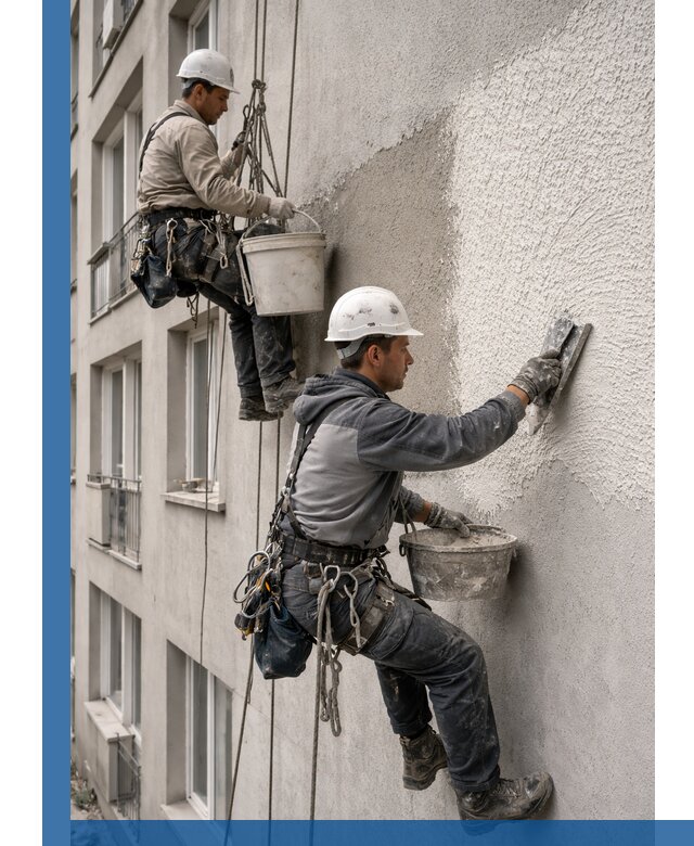 Нанесение декоративной штукатурки короед на фасад в Туймазы