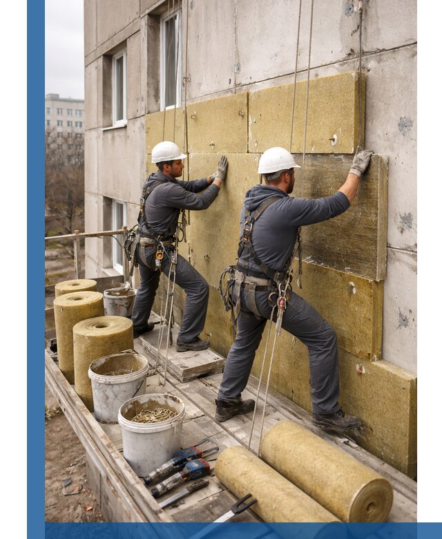 Утепление фасада минватой в Туймазы под ключ с гарантией