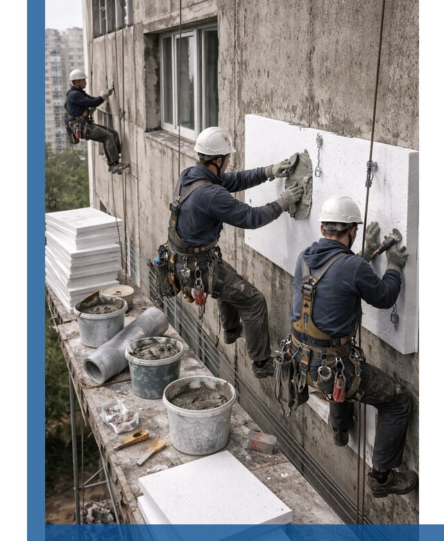 Утепление фасада пенополистиролом в Туймазы под ключ