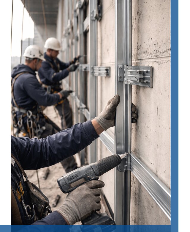 Монтаж подсистемы вентфасада в Туймазы от 866 р. | ВЫСОТНИК-Тмз