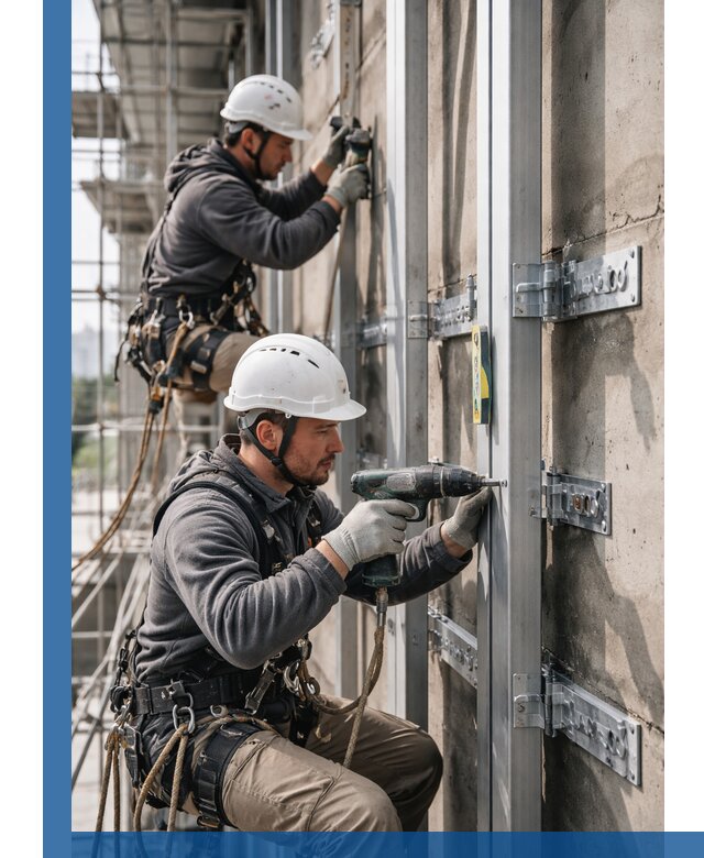 Монтаж и крепление подсистемы вентфасада в Туймазы