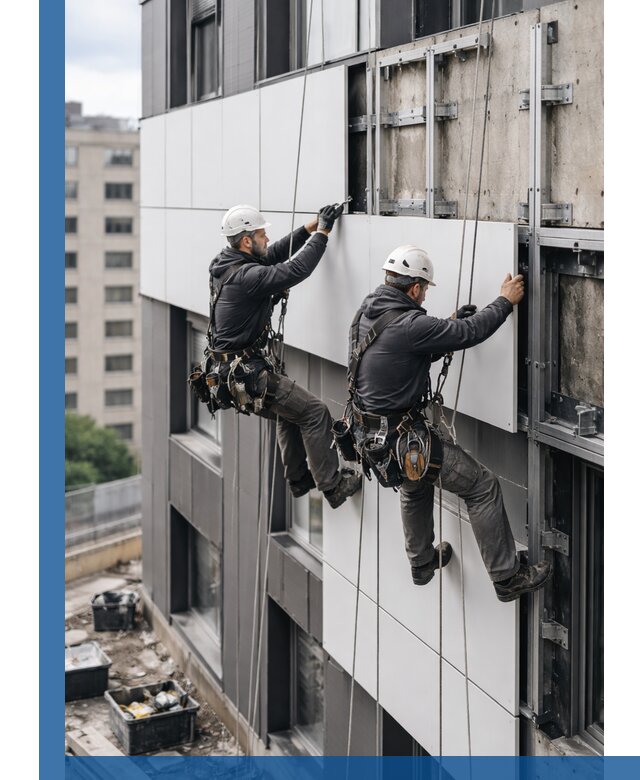 Монтаж композитных панелей фасада в Туймазы под ключ