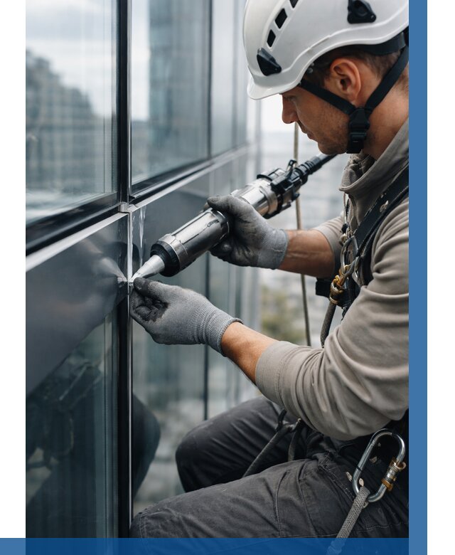 Герметизация стыков витража в Туймазы от 1223 р. | ВЫСОТНИК-Тмз