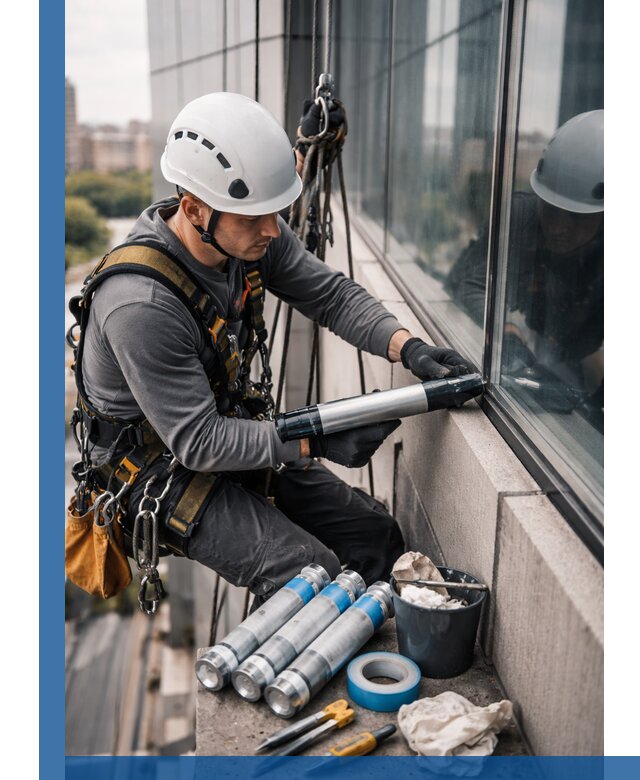 Герметизация стыков витража в Туймазы для герметичных фасадов