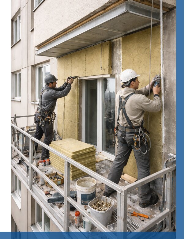 Утепление балкона снаружи в Туймазы от 1630 р. под ключ ВЫСОТНИК-Тмз