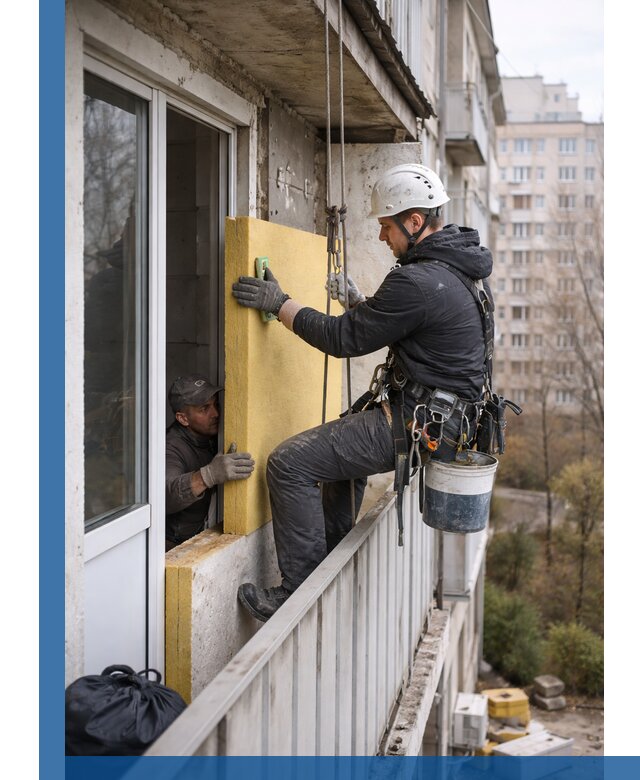 Профессиональное утепление балкона снаружи в Туймазы под ключ