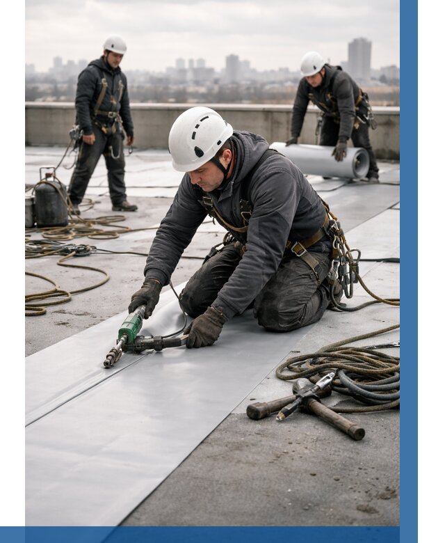 Ремонт мембранной кровли в Туймазы от 1834 р./м2 | ВЫСОТНИК-Тмз