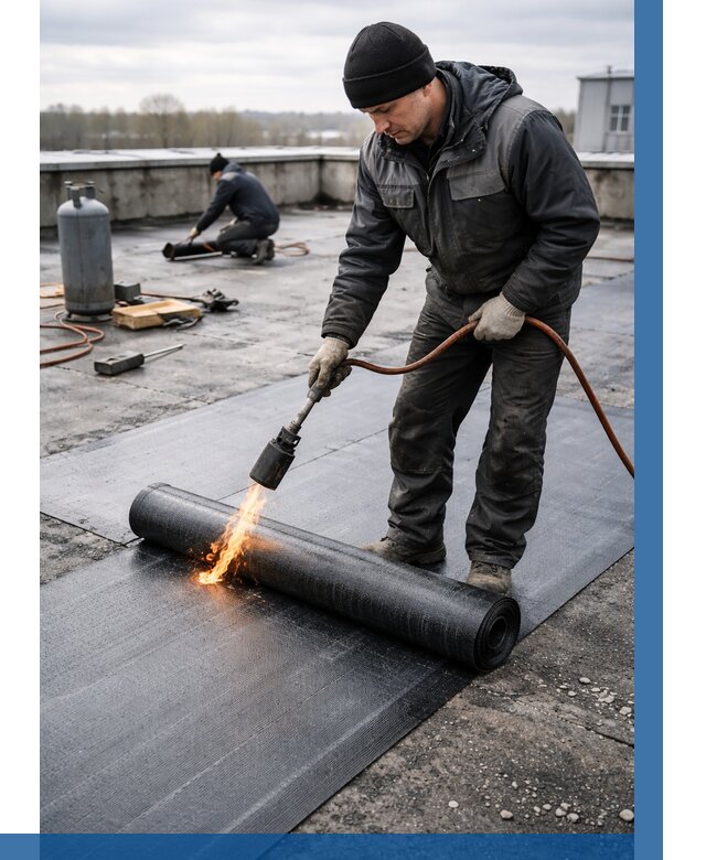 Ремонт наплавляемой кровли в Туймазы от 713 р. | ВЫСОТНИК-Тмз