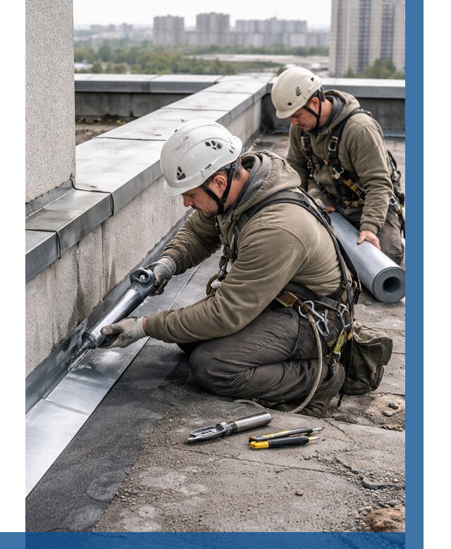 Ремонт кровельных примыканий в Туймазы от 1223 р. | ВЫСОТНИК-Тмз