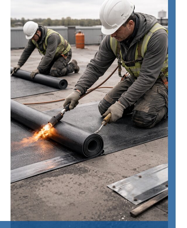 Монтаж наплавляемой кровли в Туймазы от 866 р. — ВЫСОТНИК-Тмз