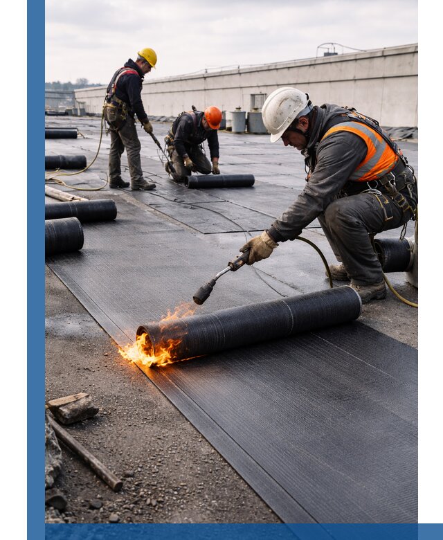 Монтаж наплавляемой кровли в Туймазы профессионально