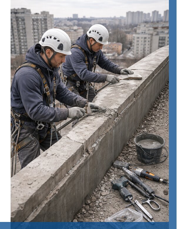 Ремонт парапета на кровле в Туймазы от 1529 р. | ВЫСОТНИК-Тмз