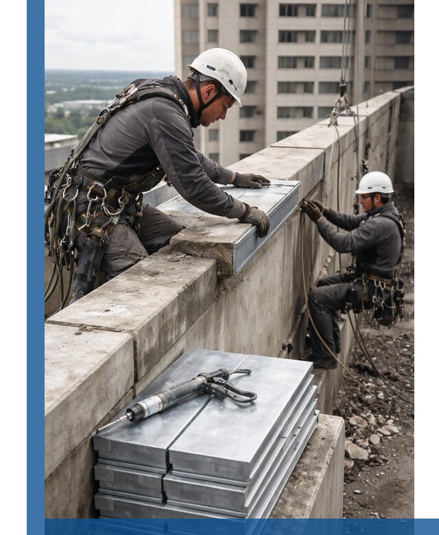 Замена парапетных крышек и установка новых в Туймазы