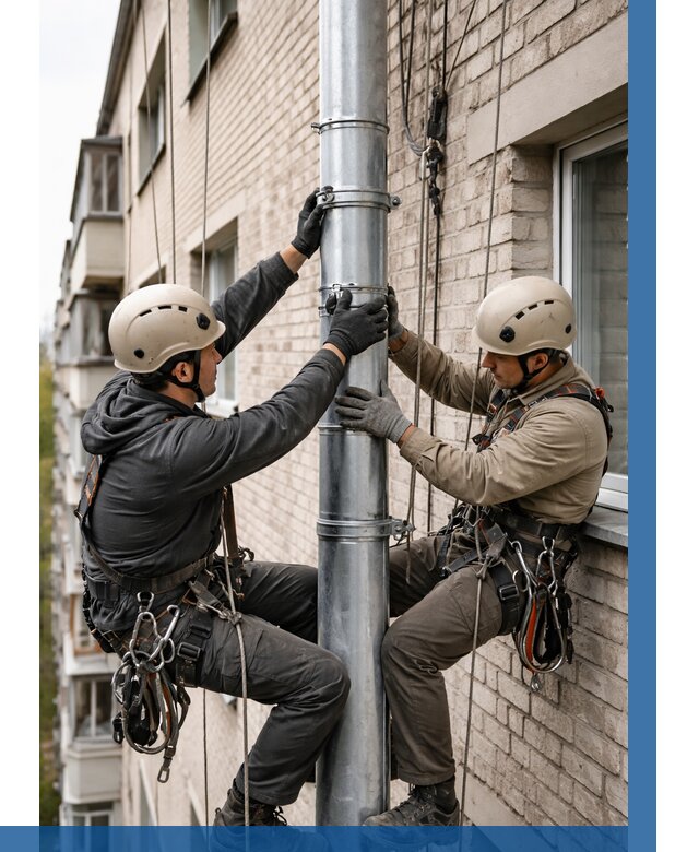 Замена водосточных труб в Туймазы от 6624 р. | ВЫСОТНИК-Тмз