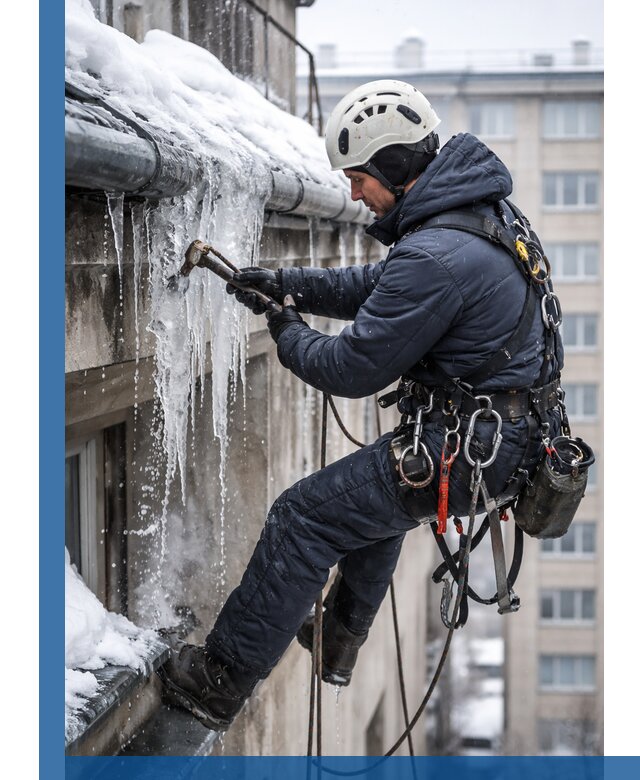 Удаление наледи и чистка водостоков в Туймазы оперативно и безопасно