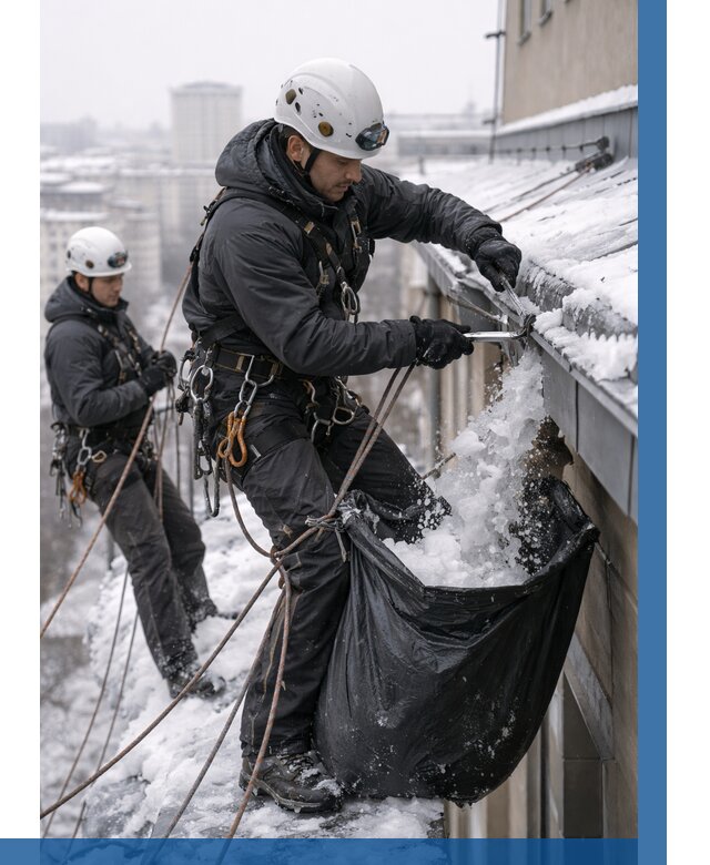 Аварийная очистка крыши в Туймазы под ключ от 306 р. | ВЫСОТНИК-Тмз