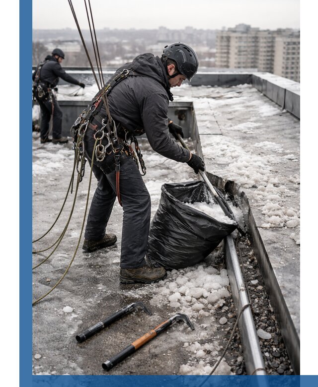 Аварийная очистка кровли в Туймазы от промальпинистов