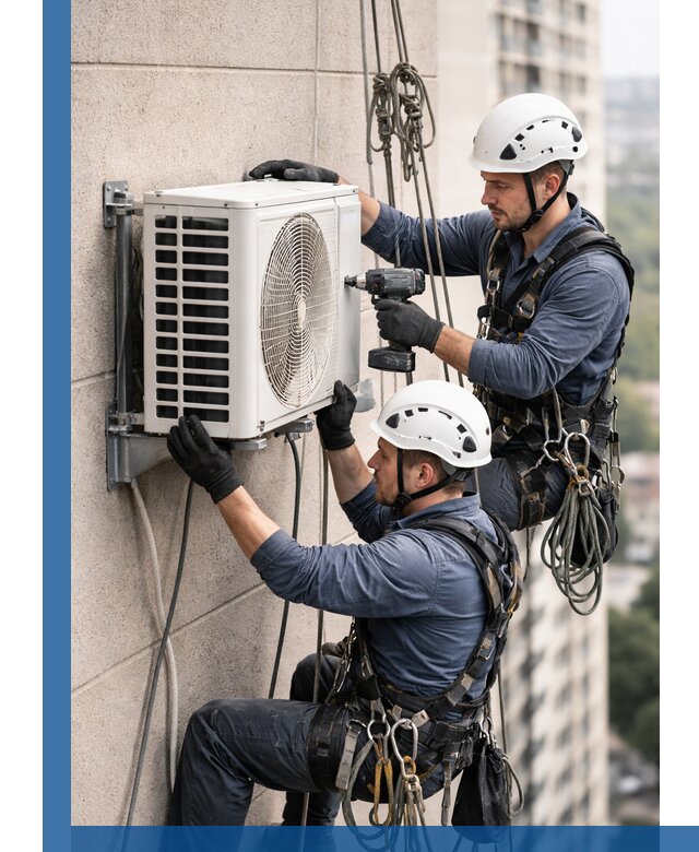 Монтаж внешнего блока кондиционера в Туймазы установка и крепление