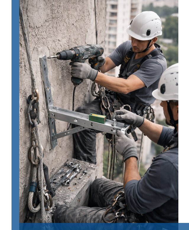 Установка кронштейнов кондиционера и крепежа в Туймазы