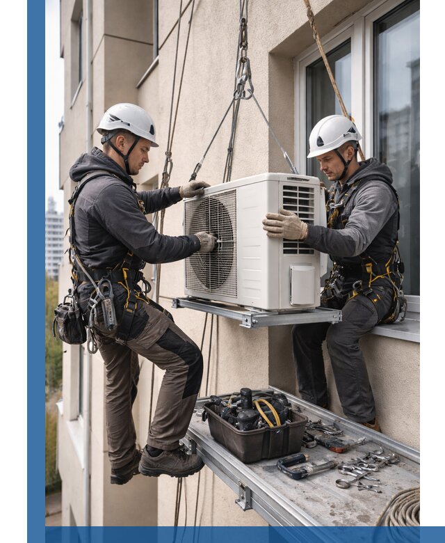 Перенос внешнего блока кондиционера в Туймазы с монтажом и крепежом