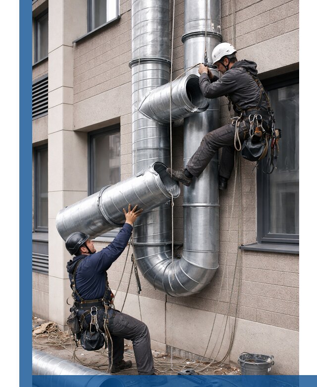 Монтаж фасадных воздуховодов в Туймазы с герметизацией и крепежом