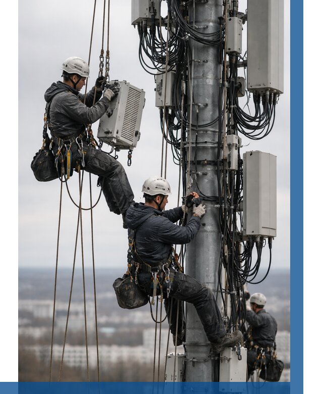 Монтаж оборудования связи на мачте в Туймазы от 7643 р. | ВЫСОТНИК-Тмз
