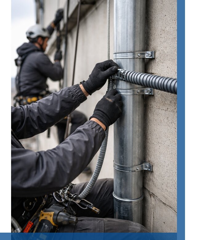 Монтаж гофры для кабеля в Туймазы от 306 р. | ВЫСОТНИК-Тмз