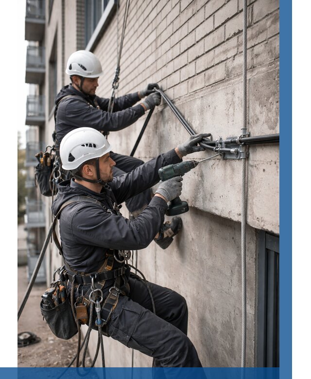 Крепление кабеля на фасаде в Туймазы от 357 р. | ВЫСОТНИК-Тмз