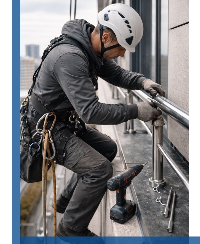 Монтаж ограждений на высоте в Туймазы для зданий и конструкций