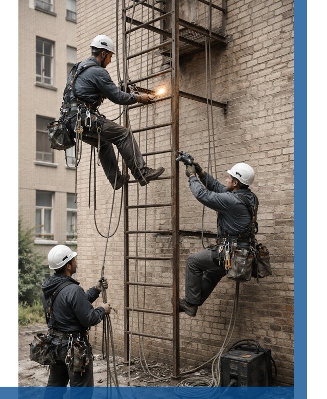 Ремонт пожарной лестницы в Туймазы от 7643 р. | ВЫСОТНИК-Тмз