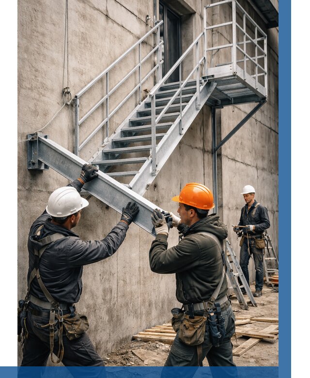 Монтаж металлических лестниц в Туймазы от 15285 р. | ВЫСОТНИК-Тмз