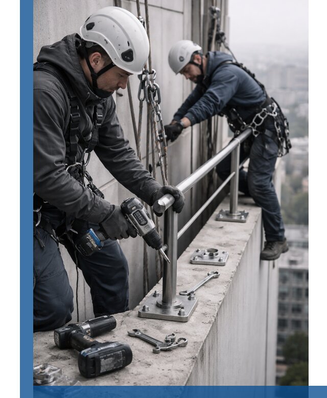 Монтаж перил на высоте в Туймазы для жилых и промобъектов