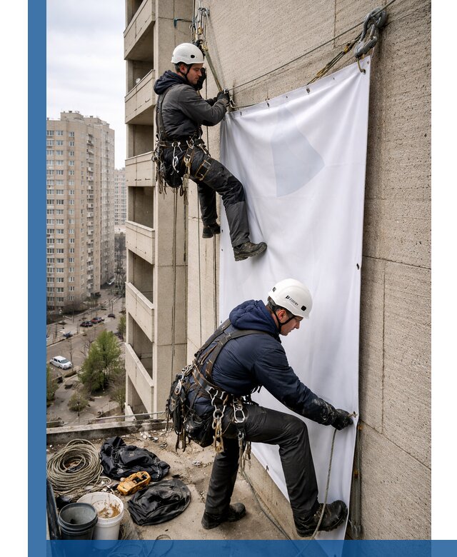 Профессиональный монтаж баннеров на фасаде в Туймазы