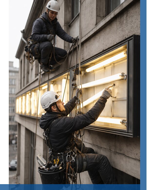 Замена ламп в вывеске в Туймазы под ключ от 3567 р. | ВЫСОТНИК-Тмз