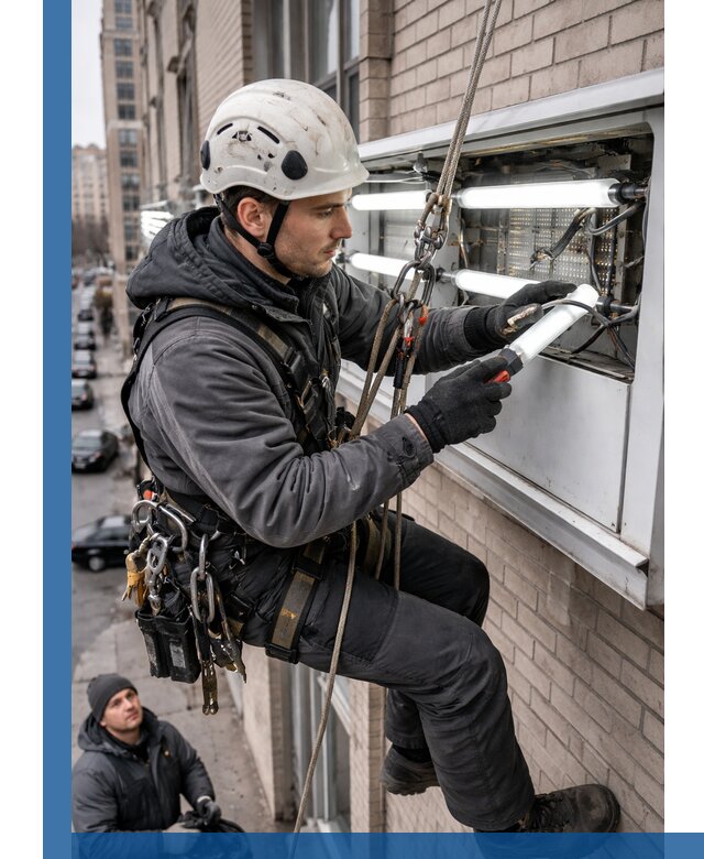 Профессиональная замена ламп в наружной вывеске в Туймазы