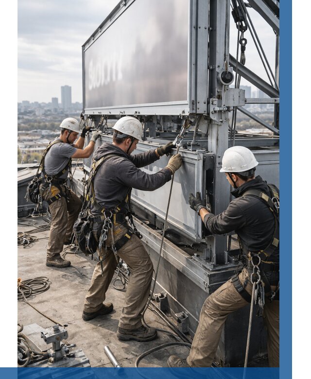 Монтаж крышной рекламной конструкции в Туймазы от 61140 р.|ВЫСОТНИК-Тмз